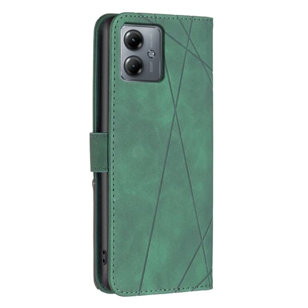 Motorola Moto G14 BINFEN COLOR Kohokuvioitu Lompakkokotelo - Vihreä