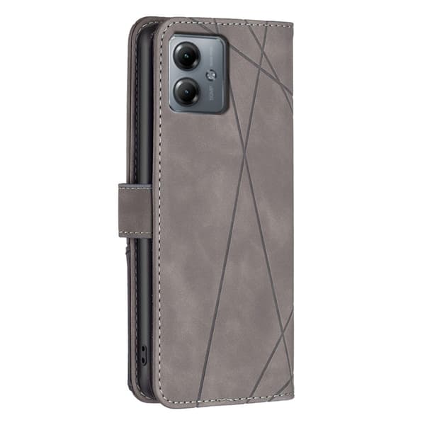 Motorola Moto G14 BINFEN COLOR Kohokuvioitu Lompakkokotelo - Harmaa