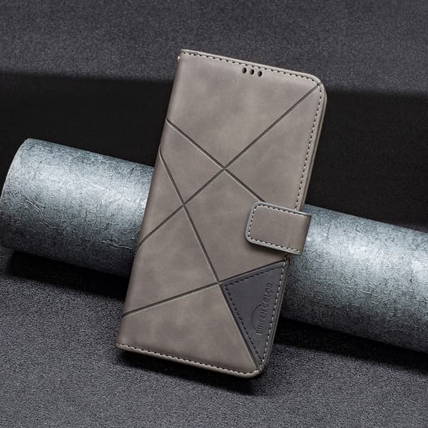 Motorola Moto G14 BINFEN COLOR Kohokuvioitu Lompakkokotelo - Harmaa