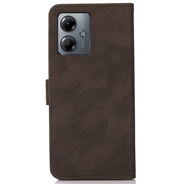 SKALO Motorola Moto G14 KHAZNEH Plånboksfodral i PU-Läder - Brun