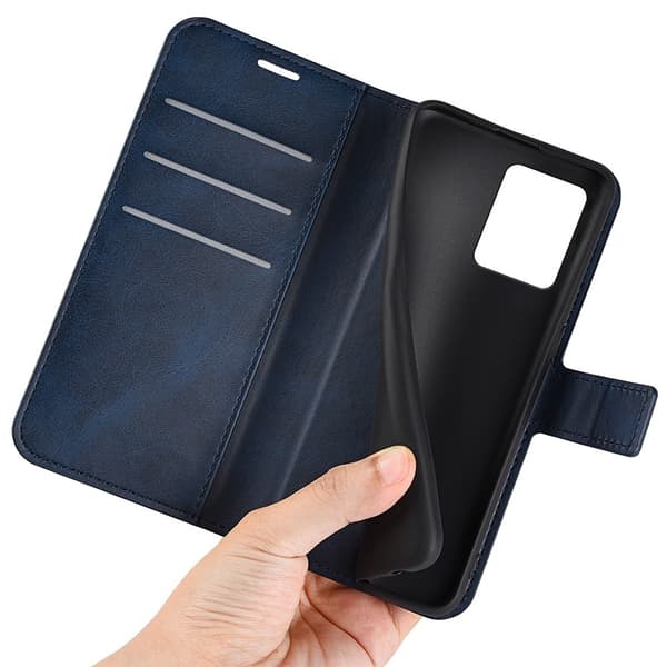 SKALO Motorola Moto G14 Premium Wallet Flip Cover - Blå