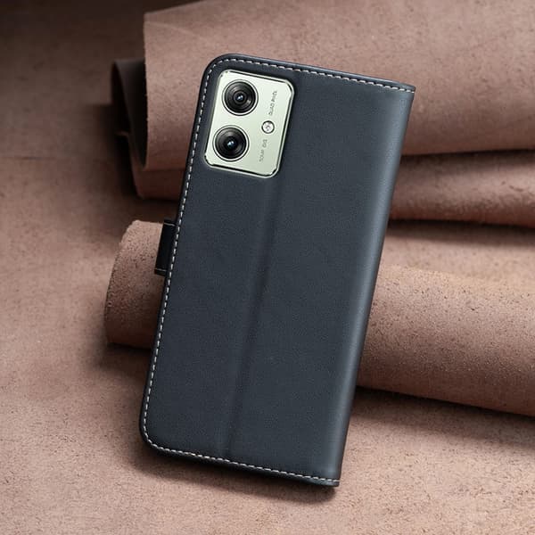 Motorola Moto G54 5G BINFEN COLOR Kohokuvioitu Lompakkokotelo - Musta