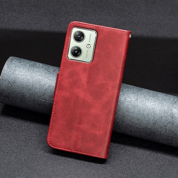 SKALO Motorola Moto G54 5G Lompakkokotelo PU-nahkaa - Punainen