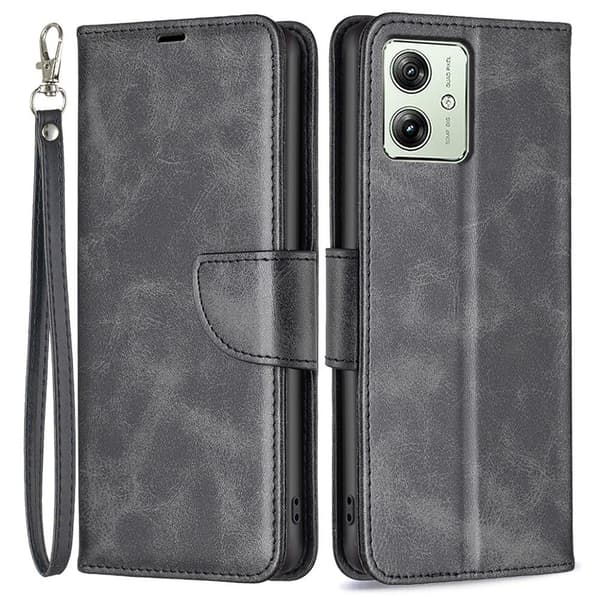SKALO Motorola Moto G54 5G Plånboksfodral i PU-Läder - Svart