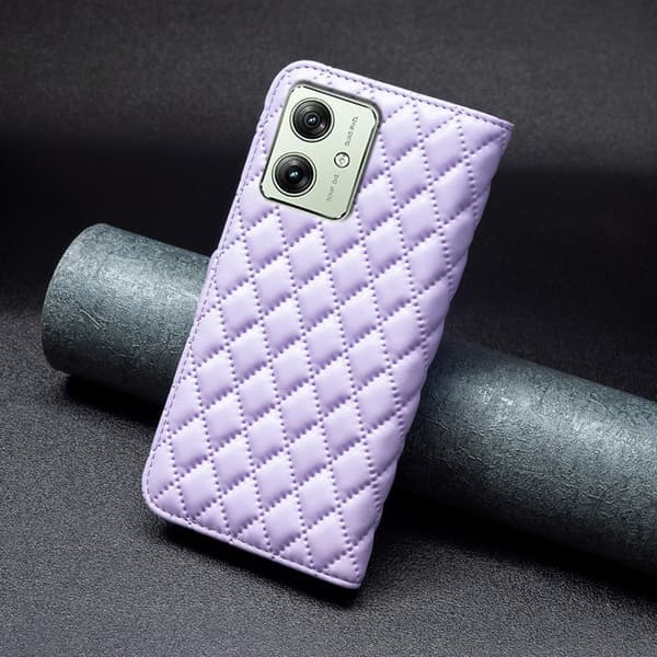 SKALO Motorola Moto G54 5G BINFEN COLOR Tikattu Lompakko - Violetti