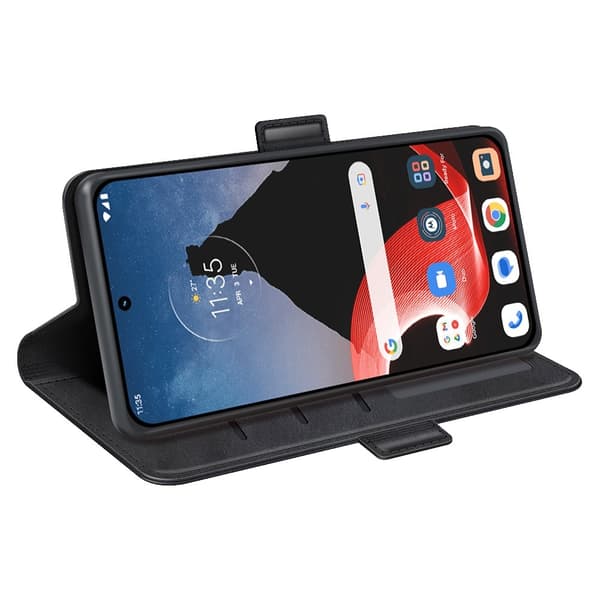 SKALO Motorola ThinkPhone 5G Premium Wallet Flip Cover - Sort