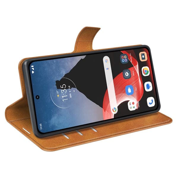 SKALO Motorola ThinkPhone 5G Premium Wallet Flip Cover - Lys brun