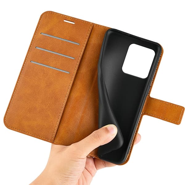 SKALO Motorola ThinkPhone 5G Premium Wallet Flip Cover - Lys brun