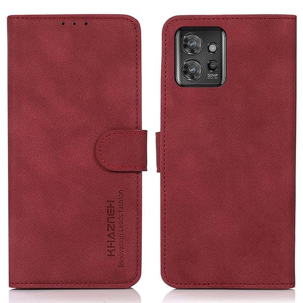 SKALO Motorola ThinkPhone 5G KHAZNEH Lompakkokotelo PU-nahasta - Punainen