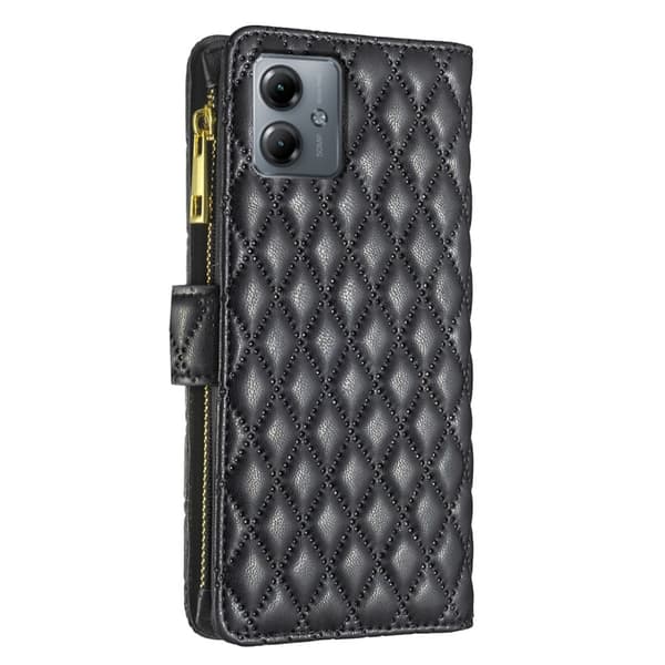SKALO Motorola Moto G14 BINFEN COLOR Tikattu Lompakko - Musta