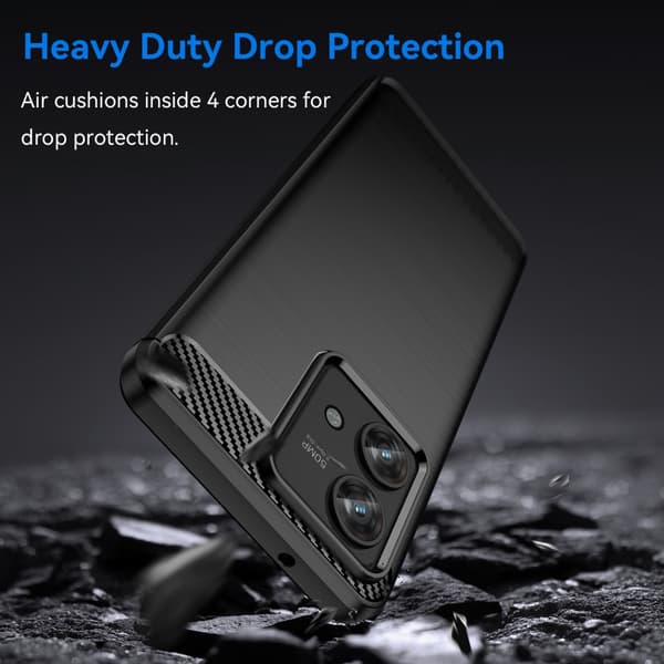 SKALO Motorola Edge 40 Neo 5G Armor Carbon Iskunkestävä TPU suojakuori
