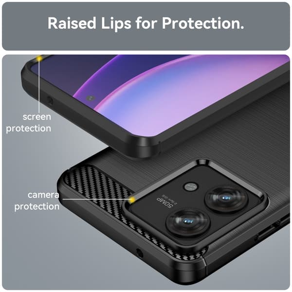 SKALO Motorola Edge 40 Neo 5G Armor Carbon Iskunkestävä TPU suojakuori