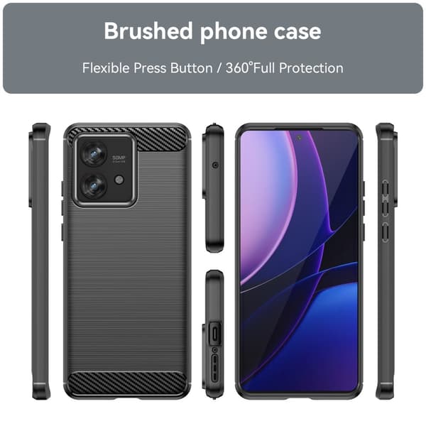 SKALO Motorola Edge 40 Neo 5G Armor Carbon Iskunkestävä TPU suojakuori