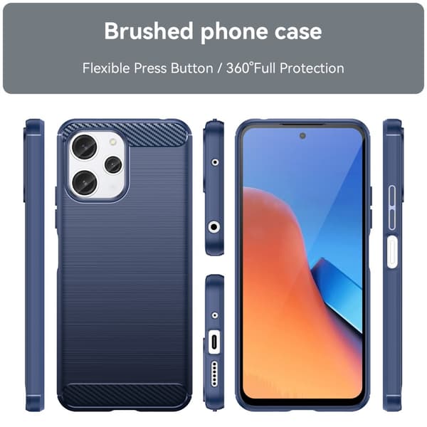SKALO Xiaomi Redmi 12 4G/5G Armor Carbon Stöttåligt TPU-skal
