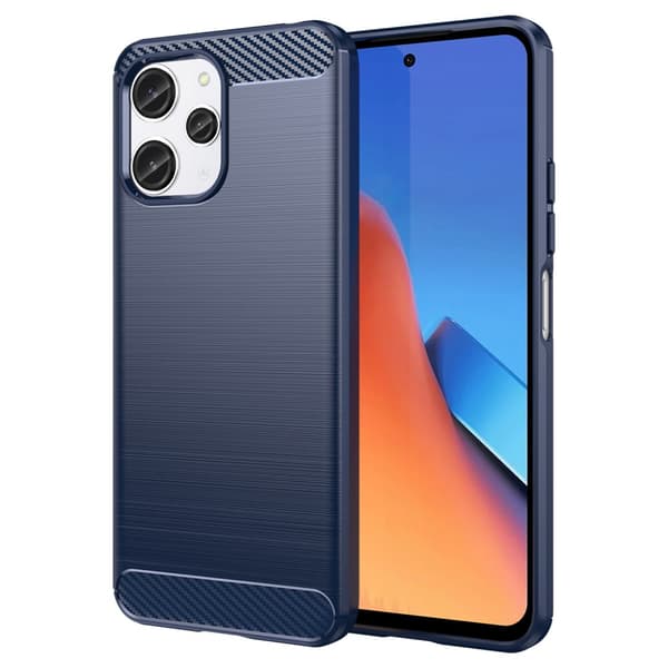 SKALO Xiaomi Redmi 12 4G/5G Armor Carbon Stöttåligt TPU-skal Blå