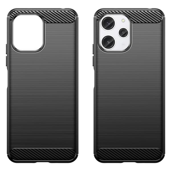 SKALO Xiaomi Redmi 12 4G/5G Armor Carbon Stöttåligt TPU-skal