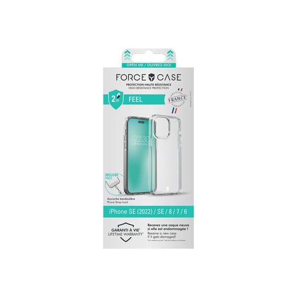 Skyddsskärm - FEEL - iPhone 6/7/8/SE/SE22 - Livstidsgaranti - Transparent - Styv