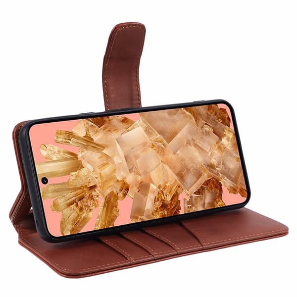 Nordic Covers Google Pixel 8 Kotelo Essential Leather Maple Brown