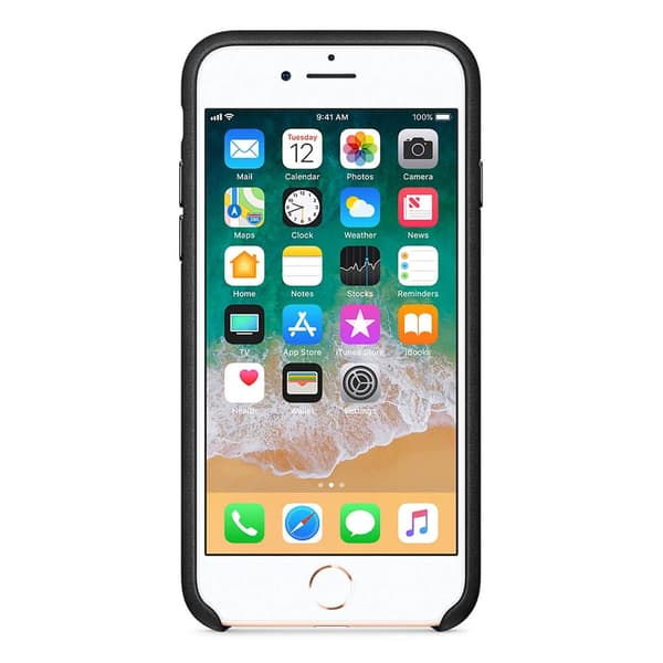 Apple Original iPhone 8 Skal leather case svart
