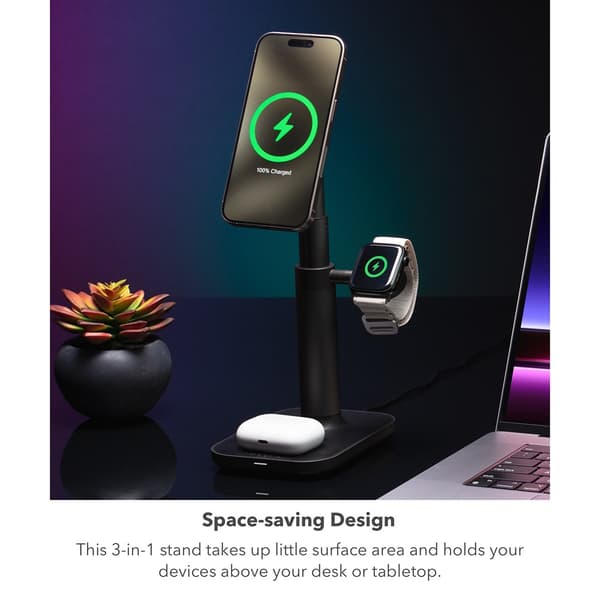 Mophie Trådlös Laddare 3-in-1 Extendable Stand MagSafe
