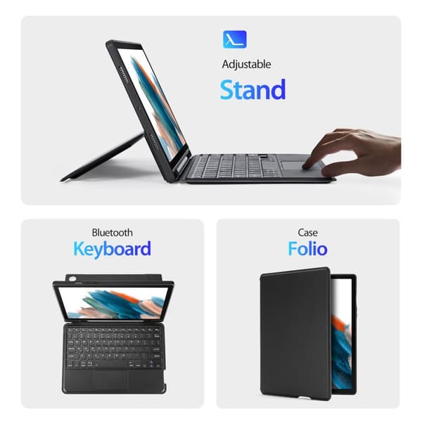 DUX DUCIS Samsung Galaxy Tab A8 Kotelo Irrotettava näppäimistö Musta