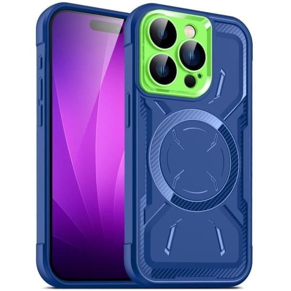 iPhone 15 Pro Max Skal med Kameralins - blå