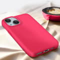 Miniatyrbild 4 av 4: Fodral för iPhone 15 Silikon Premium halvstyv mjuk matt finish Fuchsia