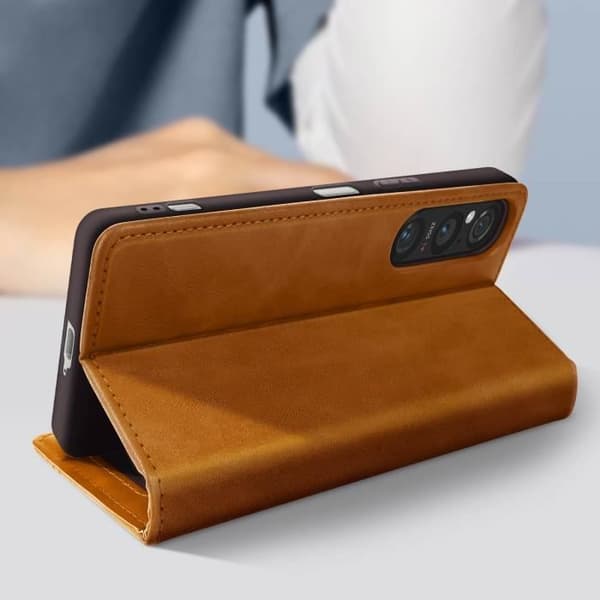 Etui Honor 90 Lite i brunt korsmönster