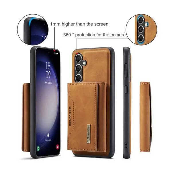 8-FACK Samsung S23 FE Stöttåligt Skal med Magnetisk Korthållare DG.MING Detach
