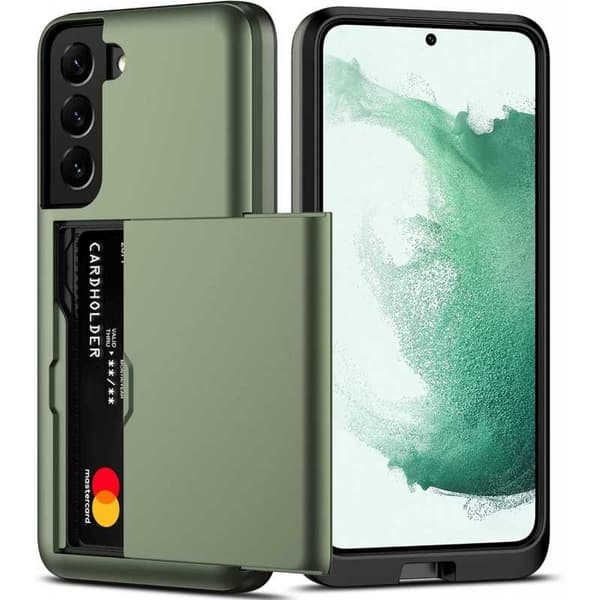 Samsung Galaxy S21 Plus Stöttåligt Skal Kortfack StreetWise - Grön