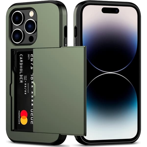 iPhone 15 Pro Max Stöttåligt Skal Kortfack StreetWise - Grön