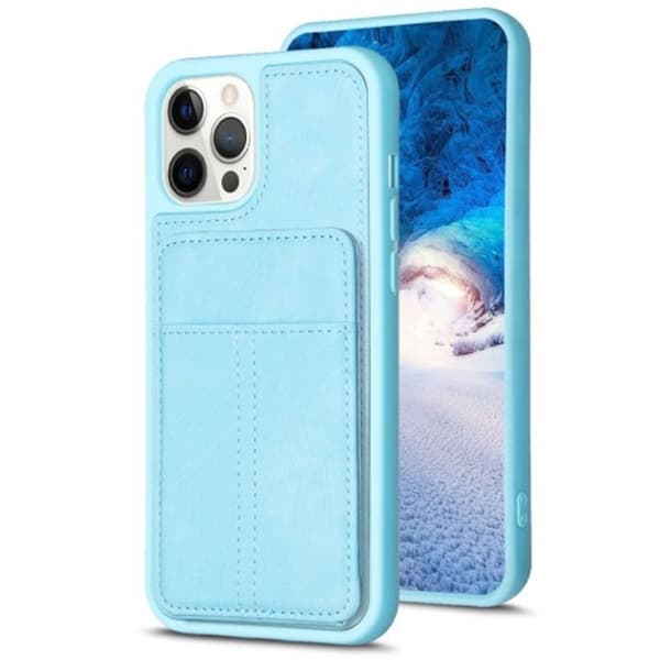 iPhone 15 matt skal med kortplats - Blå