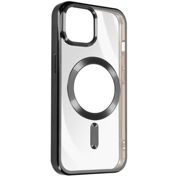 MagSafe Fodral för iPhone 15 Plus Silikon Kameraskydd Svart Chrome Contour