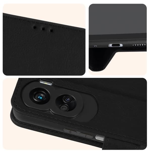 Fodral till Honor 90 Lite - AVIZAR - Plånbok - Videostödfunktion - Svart
