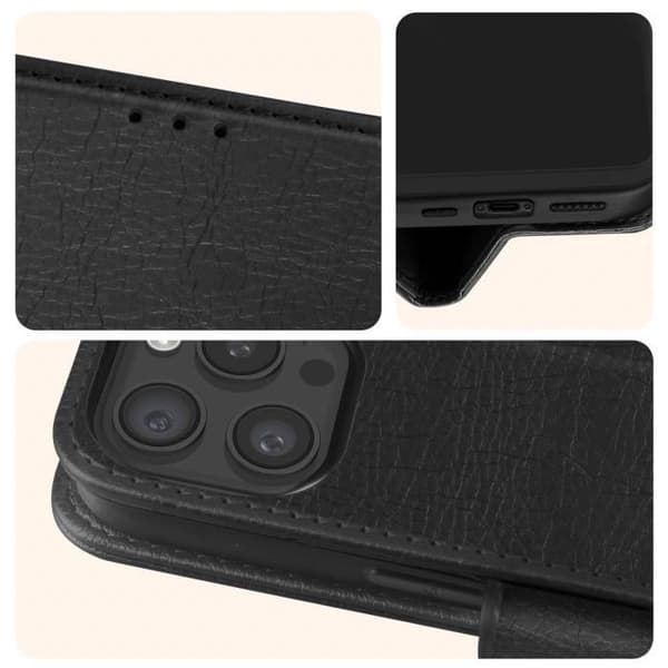 Skal till iPhone 15 Pro Max - AVIZAR - Chesterfield - Stativfunktion - Svart