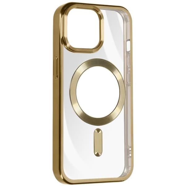 AVIZAR Skyddsfodral för iPhone 15 Pro Max - Gul - Guld Chrome Contour - MagSafe-kompatibel