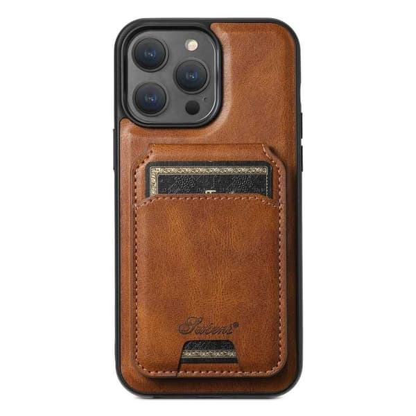 Suteni™ 2-i-1 Magsafe-etui med kortholder iPhone 12/12 Pro - Mørkebrun