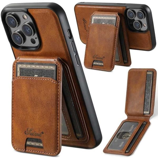 Suteni™ 2in1 Magsafe etui med kortholder iPhone 14 Pro - Mörkbrun