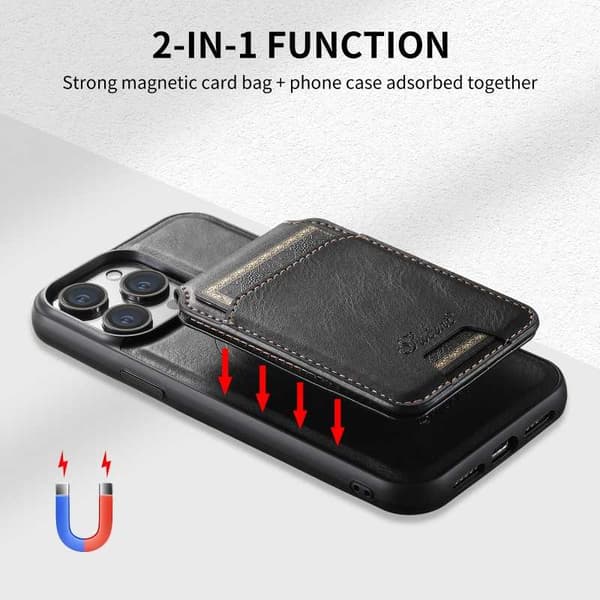 Suteni™ 2in1 Magsafe etui med kortholder iPhone 14 Pro Max - Svart