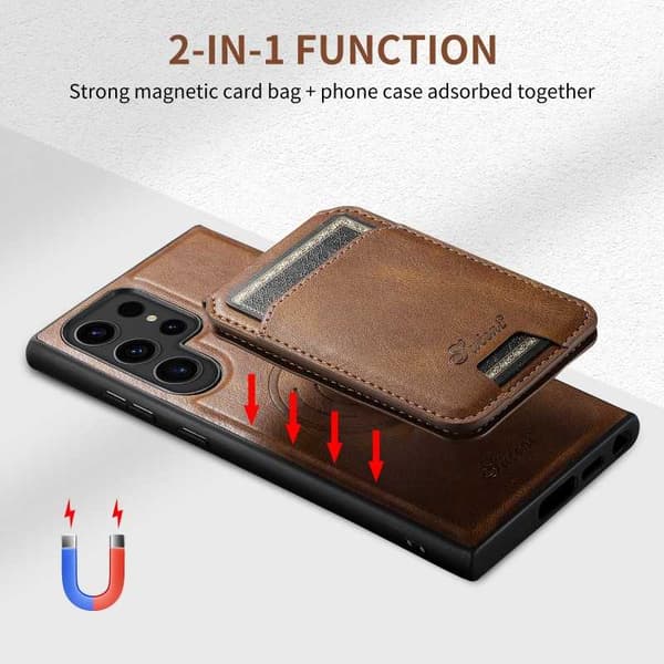 Suteni™ 2in1 Magsafe etui med kortholder Samsung S23 Ultra - Svart