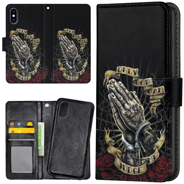 iPhone X/XS - Lommebok Deksel Only God Can Judge Me
