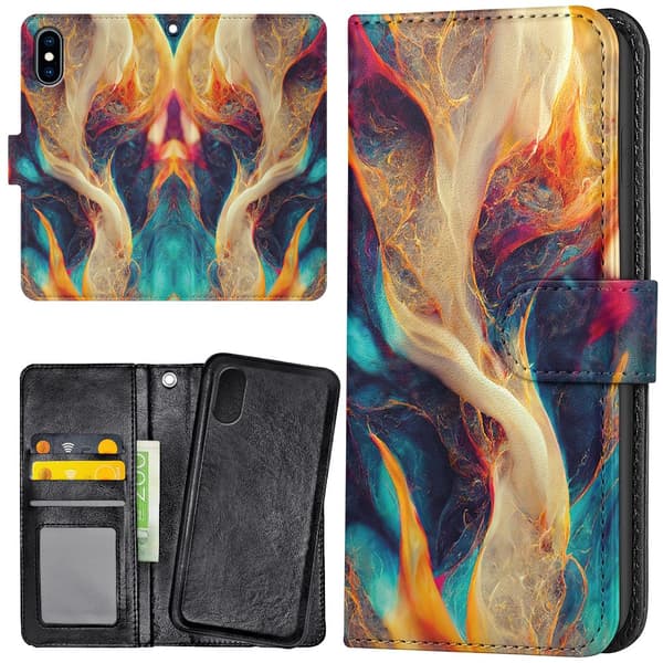 iPhone X/XS - Lommebok Deksel Abstrakt Mønster