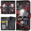 Pikkukuva 1 / 2: Samsung Galaxy A52/A52s 5G - Lompakkokotelo/Kuoret Skull Roses