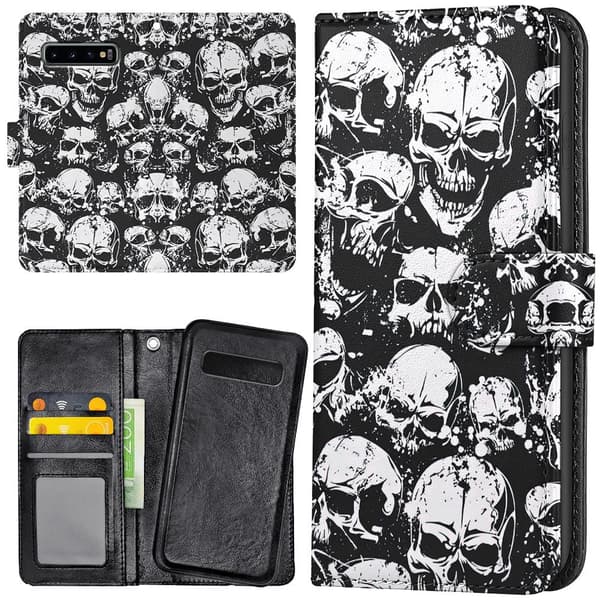 Samsung Galaxy S10 - Lommebok Deksel Skulls