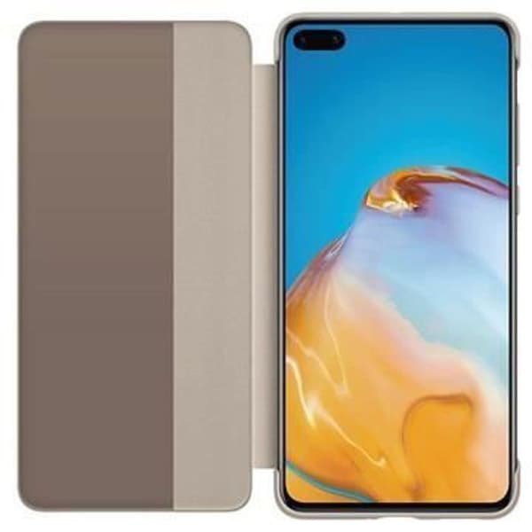 Fodral med Lock - Huawei - P40 - Kaki - Polyuretanhud - Halvstyv - Smart View