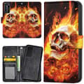 Miniatyrbild 1 av 2: Huawei P40 Pro - Plånboksfodral/Skal Burning Skull