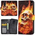 Miniatyrbild 1 av 2: Xiaomi Redmi Note 9 - Plånboksfodral/Skal Burning Skull