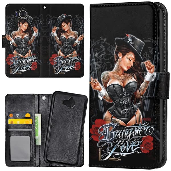 Huawei Y6 (2017) - Lompakkokotelo/Kuoret Gangster Love