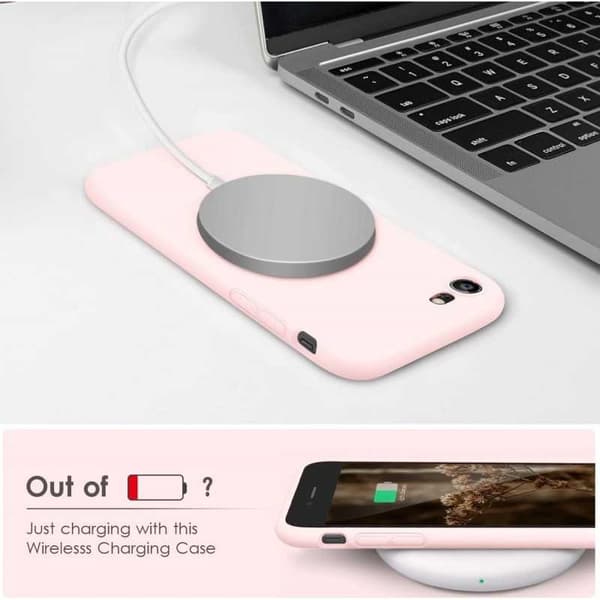 iPhone 7/8/SE2/SE3 Gummibelagd Mattrosa Skal Kameraskydd Liquid - Rosa