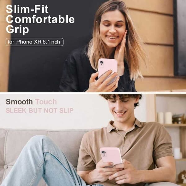 iPhone XR Gummieret mat Pink Shell Liquid - Pink